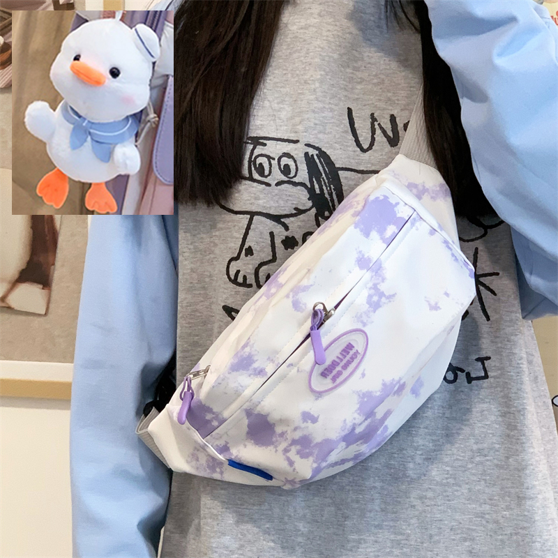 Purple + scarf duck hanging